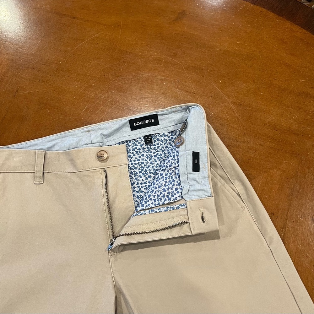 SOLD NWT Bonobos The Washed Chino Pant 2.0 Khaki 30x30 Slim Fit Stretch Cotton - Picture 10 of 16